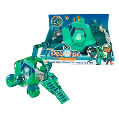 Immagine di Giochi Preziosi Petronix Defender Shell E, cucciolo con funzione 20cm e personaggio 7 cm, action figure 20 supereroe trasformabile per bambini dai 3 anni