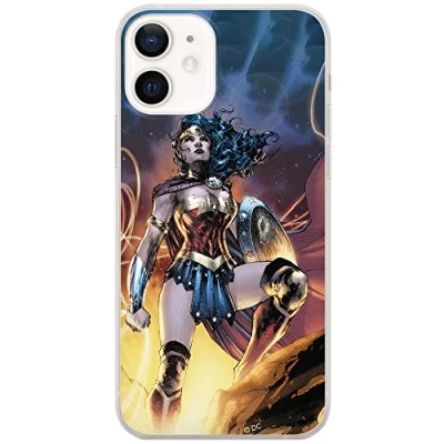 Immagine di ERT GROUP custodia per cellulare Apple Iphone 12/12 PRO originale e con licenza ufficiale DC, modello Wonder Woman 001 adattato in modo ottimale alla forma dello smartphone, TPU