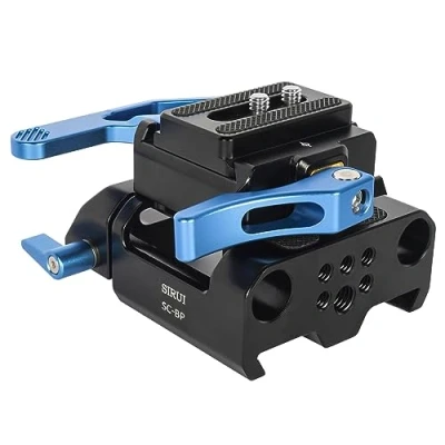Immagine di SIRUI Piastra Base Universale per Fotocamera con Doppi Morsetti Asta da 15 mm, Set di Piastre a Sgancio Rapido Tipo Arca Treppiede, Attrezzatura Spalla, Follow Focus,SC BP