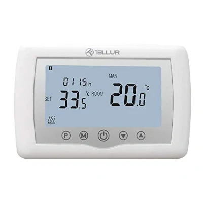 Immagine di TELLUR SMART Termostato WiFi Compatibile Alexa, App per Telefono, Comando a Distanza, Blocco Bambini, Programma Settimanale, Protezione Antigelo, Non Richiede HUB, Bianco (TSH01)