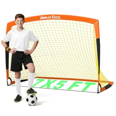 Immagine di Dimples Excel Porta Da Calcio Rete per Giardino All&#039;aperto Allenamento Di Gli Amanti Del (7&#039;x5&#039; Arancione Nero)