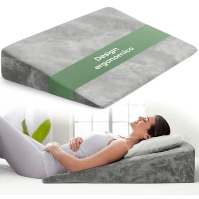 Immagine di cuscino antireflusso adulto da Lettura con Memory Foam sollevatore ergonomico, a cuneo per letto e divano gambe Schiena, neonato, reflusso gastroesofageo