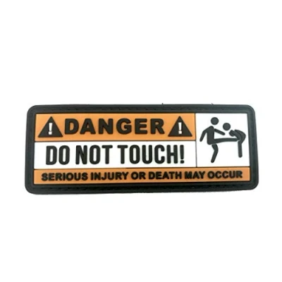 Immagine di Danger Do Not Touch Cosplay Airsoft PVC Patch Morale Toppa (Arancia)