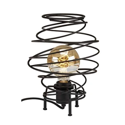 Immagine di BRILONER Leuchten lampada da tavolo, 1 paralume, comodino retrò/vintage, acciaio nero, 1x E27, max. 60 Watt, incl. cavo con interruttore, 210x293 mm (DxH)