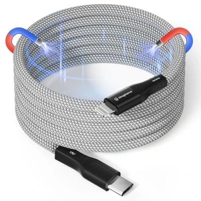 Immagine di Magtame Cavo magnetico USB C a Lightning Coiled, 1.5M MFi certificato Tipo per i Phone, Phone di ricarica veloce 14 13 12 11 Pro Max XR XS X 8 Plus SE