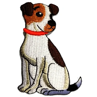 Immagine di cani animale Toppe termoadesive Patch Toppa ricamate, misura: 5,5 x 8 cm