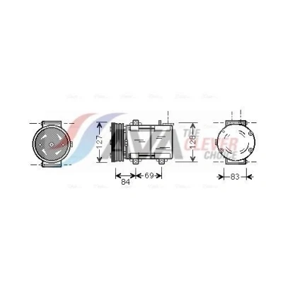Immagine di AVA COOLING SYSTEMS FDAK167 compressore Aria Condizionata FS10 12V PAG 46 R134a con olio PAG, innesto elettromagnetico, senza diodo