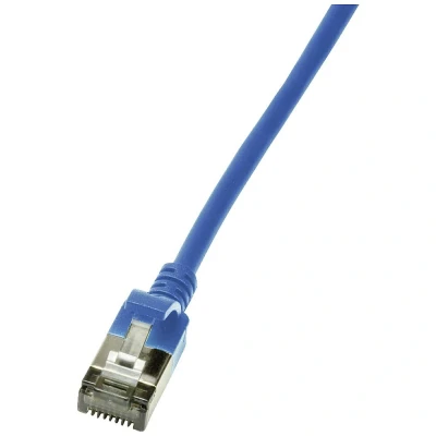 Immagine di LogiLink CQ9016S RJ45 cavo di rete, patch CAT 6A U/FTP 0.30 m Blu estremamente sottile, Ritardante fiamma, Flessibile, Schermatura a fogli, Privo
