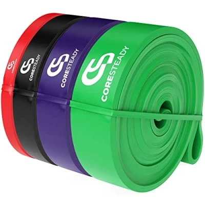 Immagine di Coresteady Elastici Trazioni Set da 4 I Elastico Fitness per alla Sbarra Assistite Palestra I, Powerlifiting &amp; Calisthenics Allenamento Uomini e Donne