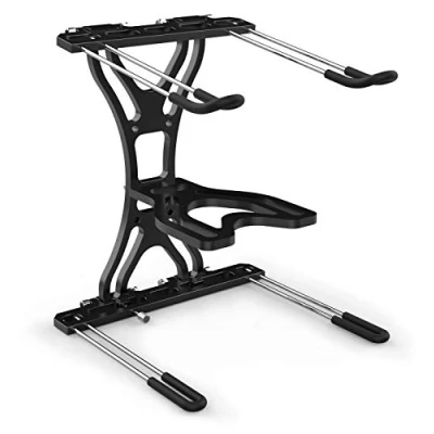 Immagine di Audibax TOP 10 Supporto per Laptop Stand Computer Cabina DJ o di Studio Altezza 27 cm Fodero Incluso Portatile Pieghevole Realizzato in Acciaio