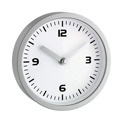 Immagine di TFA Dostmann 60.3012 Quarzo Orologio da parete 160 mm x 45 Argento Adatto per bagno e ambienti umidi