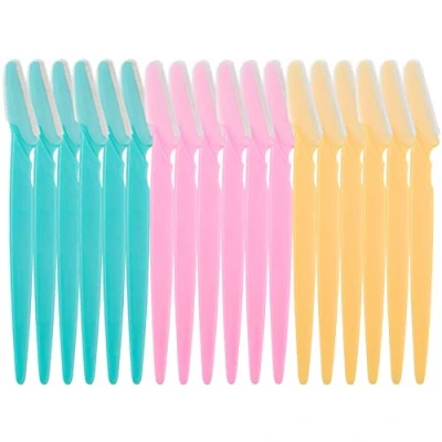 Immagine di ILLUVA 18 Pezzi Lametta Rasoio per Sopracciglia Shaper Trimmer Rasoi, Donna Dermaplaning Depilatori Viso