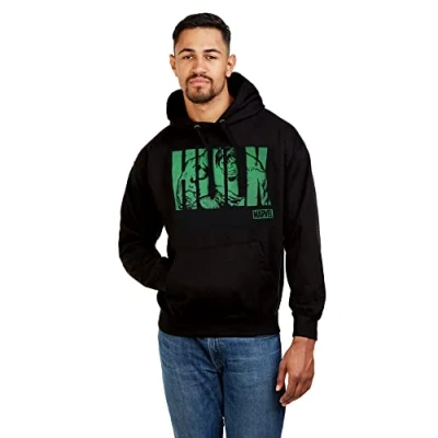 Immagine di Marvel Hulk Testo Felpa con, Nero, XL Uomo