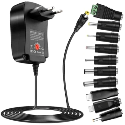 Immagine di adattatore universale da 41 W, AC A DC 6 V, 9 12 15 18 20 24 1 A, 1,5 2 AC/DC, con porta USB 5 e 10 connettori