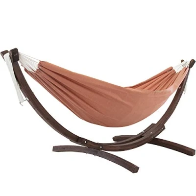 Immagine di Vivere C8SPSN CO Amaca Doppia Sunbrella con Supporto in massello di Pino Coral, Solid Pine