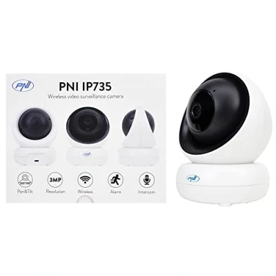Immagine di telecamera wifi interno, PNI IP735 3Mp con PTZ wireless IP P2P, slot per schede microSD, controllo dall&#039;applicazione