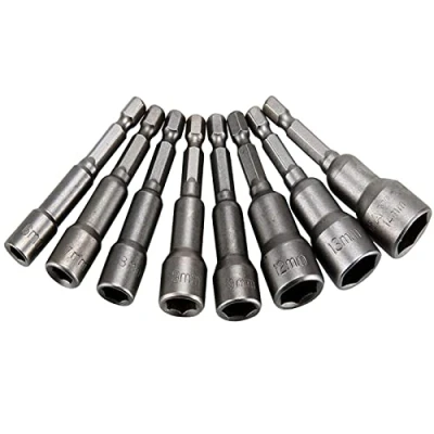 Immagine di Jicyor kit di Punte Magnetiche in acciaio, 9 Pezzi Inserti Avvitamento acciaio 1/4&quot; cacciavite per utensili con impugnatura elettrico(6 14MM)