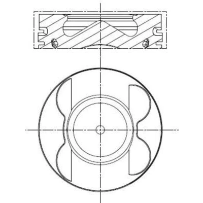 Immagine di MAHLE ORIGINAL 001 PI 00107 000 Pistone 83,01 per cilindro 4 6 con porta fascia elastica, canale raffreddamento MERCEDES BENZ: Viano
