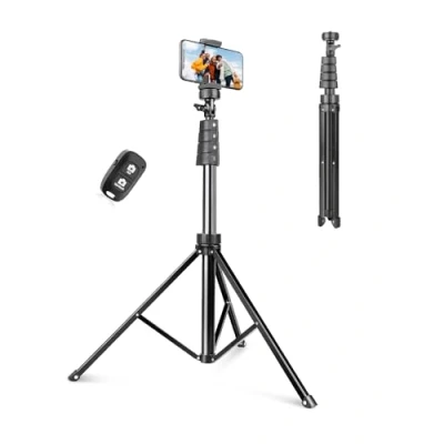 Immagine di UBeesize 183cm Bastone Selfie Treppiede per Telefono, Smartphone Stand Stick con Telecomando Estensibile iPhone Android Fotocamera