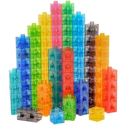 Immagine di edxeducation set di 100 cubi collegamento trasparenti per la matematica precoce, da 2 cm, giocattolo tavolo luminoso, apprendimento all&#039;età elementare e