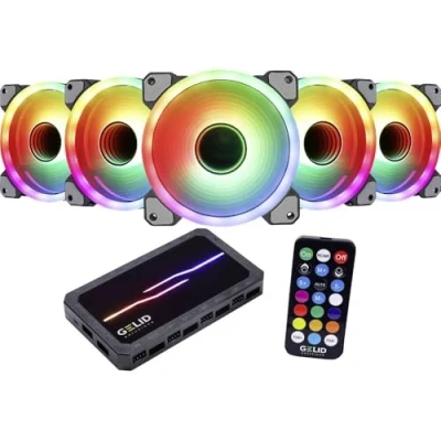 Immagine di Gelid RF RGB MP 02 Amber 8 PRO Bundle Regolatore ventola per PC (L x A P) 130 17 76 mm incl. Illuminazione LED