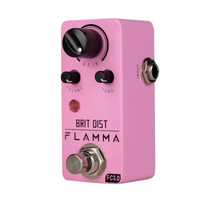 Immagine di FLAMMA FC20 Pedale di Distorsione per Chitarra Elettrica, Effetto High Gain con Controllo Frequenza Media Regolabile, True Bypass