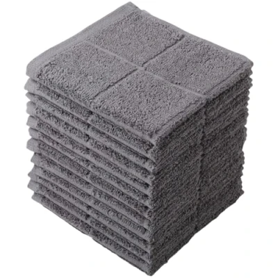 Immagine di Glynniss Strofinacci da cucina altamente assorbenti, 100% cotone, per lavare i piatti, pulizia (12 pezzi, grigio)