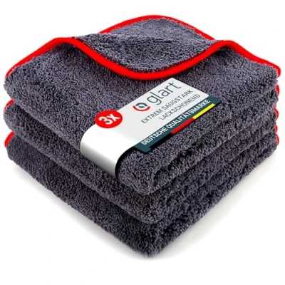 Immagine di Glart H443TP Confezione da 3 panni super soffici in microfibra 600 GSM 40x40 cm multiuso casa cucina wc bagno giardino ufficio, più accurato e morbido del cotone
