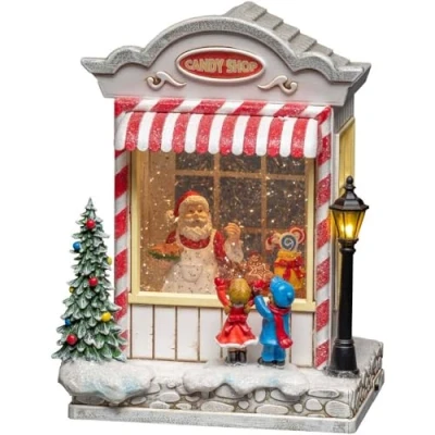Immagine di Konstsmide 4369 000 Paesaggio a LED negozio di caramelle Bianco caldo (monocolore) neve, riempito con acqua, Temporizzate, interruttore