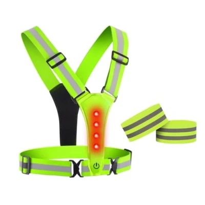 Immagine di Anlising Gilet Riflettente per Biciclette LED, Catarifrangente a di Sicurezza, Elastico Regolabile ad Alta Visibilità, Jogging, Escursioni o Ciclismo