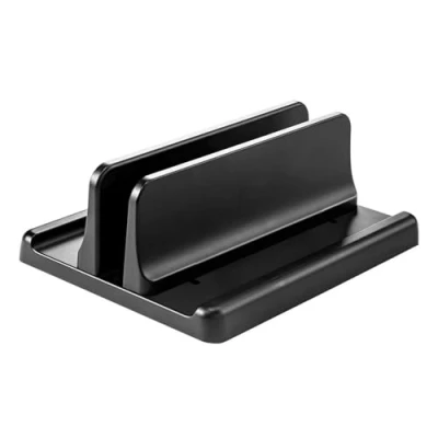 Immagine di GERUI supporto verticale per laptop, verticale, salvaspazio, tre in un supporto, regolabile, con base isolata,