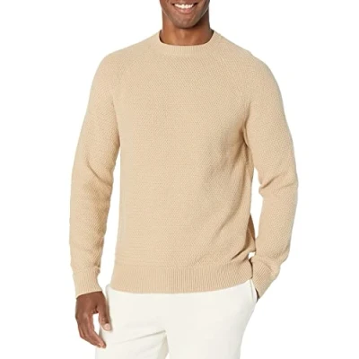 Immagine di Amazon Essentials Maglione Girocollo in Cotone Testurizzato vestibilità Oversize Uomo, Tan, 6XL Plus Tall