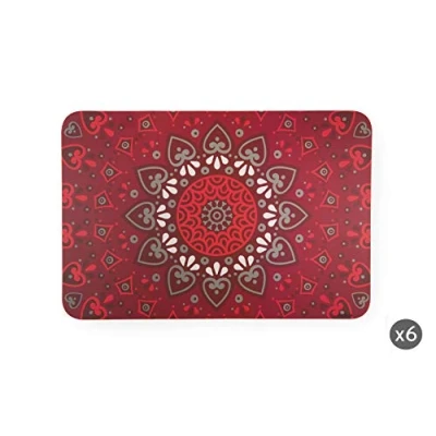 Immagine di Excelsa Mandala Set 6 Tovagliette, Rosso, 43 x 29 cm, unità