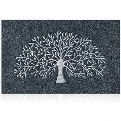 Immagine di AOAOPQ Zerbino interno antiscivolo per esterni con retro in gomma ingresso, corridoio, cucina, facile da pulire (40 x 60, albero e grigio)