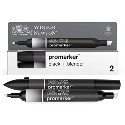 Immagine di Winsor &amp; Newton ProMarker 1 Pennarello Nero + Blender