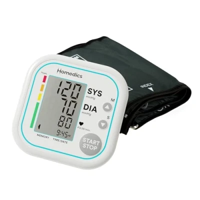 Immagine di HoMedics Misuratore di Pressione Automatico da Braccio Monitor della Frequenza Cardiaca Elettrico per Uso Domestico con Display e Polsino Regolabile, Rilevamento del Battito Cardiaco Irregolare
