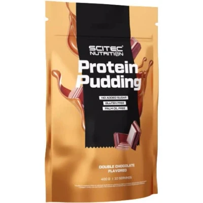Immagine di Scitec Nutrition Protein Pudding, Budino proteico aromatizzato in polvere con caseinato, proteine del siero di latte concentrate, non contiene zuccheri aggiunti, 400 g, Doppio Cioccolato