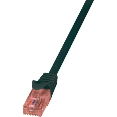 Immagine di LogiLink CQ2093U RJ45 cavo di rete, patch CAT 6 U/UTP 10.00 m Nero Ritardante fiamma, con protezione 1 pz.