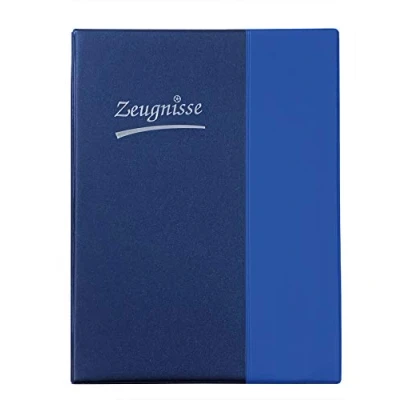 Immagine di Idena 20105 Raccoglitore ad anelli per cartelle, DIN A4, 10 tasche, trasparente, blu, con meccanismo a 4 anelli, 1 pz.