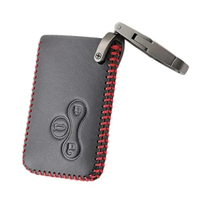 Immagine di Happyit Portachiavi in pelle per Renault Megane R.S. Scenic 3 pulsanti (linea rossa)