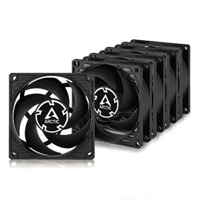 Immagine di ARCTIC P8 PWM PST (5 Pezzi) 80 mm Ventola PC, Sharing Technology, Pressione Statica, Connessione PST, Velocità 200 3000 RPM, 0,3 Sone Nero