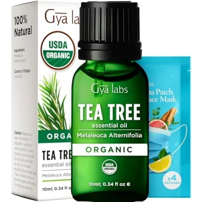Immagine di Gya Labs Olio essenziale di tea tree biologico (10 ml) Profumo fresco, erbaceo e menta