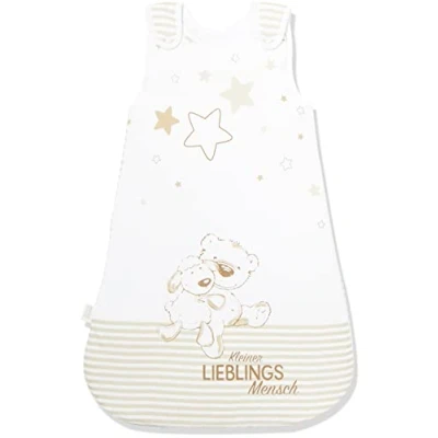 Immagine di Herding BABY BEST Sacco Nanna per Neonati, Kleiner Lieblingsmensch, 110 cm, Cerniera laterale e bottoni automatici, Bianco