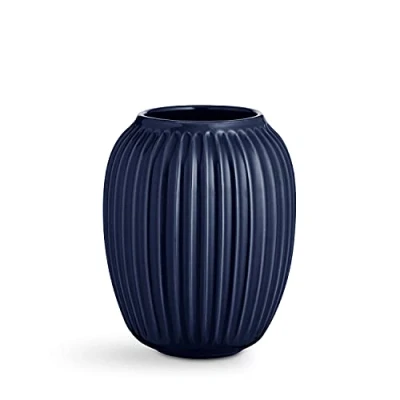 Immagine di Vaso Kähler H21 cm Hammershøi Design danese per fiori fatti a mano, blu
