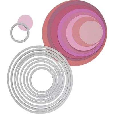 Immagine di Sizzix Framelits Fustelle Set di 8 Pezzi, Cerchi