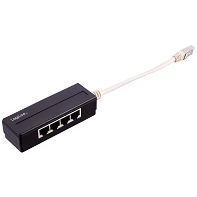 Immagine di LogiLink MP0032 Splitter modulare RJ45, spina RJ45 a 4x jack