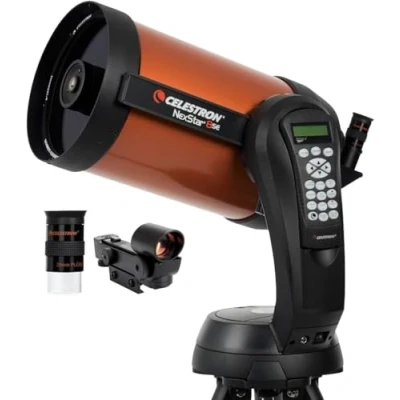 Immagine di Celestron 11069 NexStar 8SE Telescopio Schmidt Cassegrain computerizzato con montatura completamente automatica, tecnologia SkyAlign e rivestimento XLT, nero/arancio