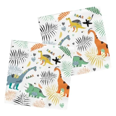 Immagine di Folat Tovaglioli Dino Roars 33x33cm 20 pezzi, Multicolore, 68350