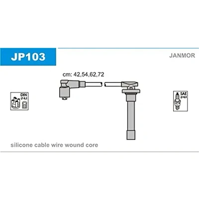 Immagine di JANMOR JP103 Kit Cavi Accensione HONDA: Civic V Hatchback, PRELUDE 4, Accord 6