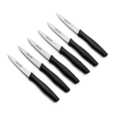 Immagine di Arcos Series Nova Set Coltelli da Paring Lama in Acciaio Inox Nitrum Manico Polipropilene Colore Nero